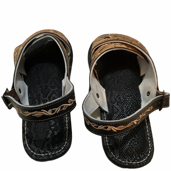 Mexican Huaraches Piteado Sandals Cross Strap Leather Handcrafted Hippie Boho - Picture 3 of 6